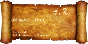 Adamek Kitti névjegykártya